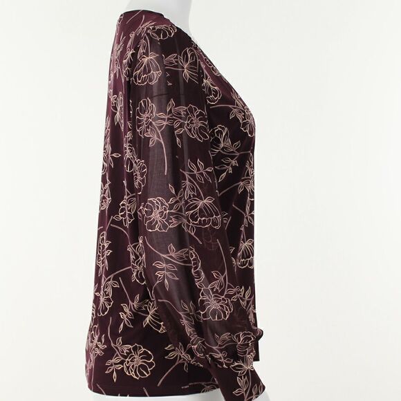 Calvin Klein Floral Print Chiffon Sleeve Blouse - Picture 5 of 5